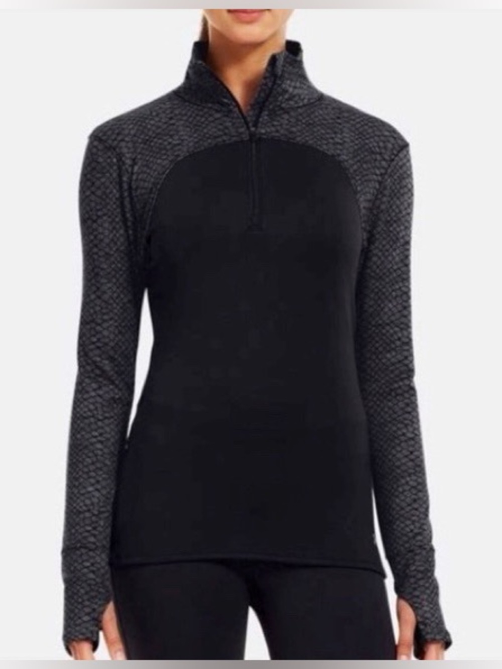 Under Armour Cold Gear Black & Grey Half-Zip Performance Pullover